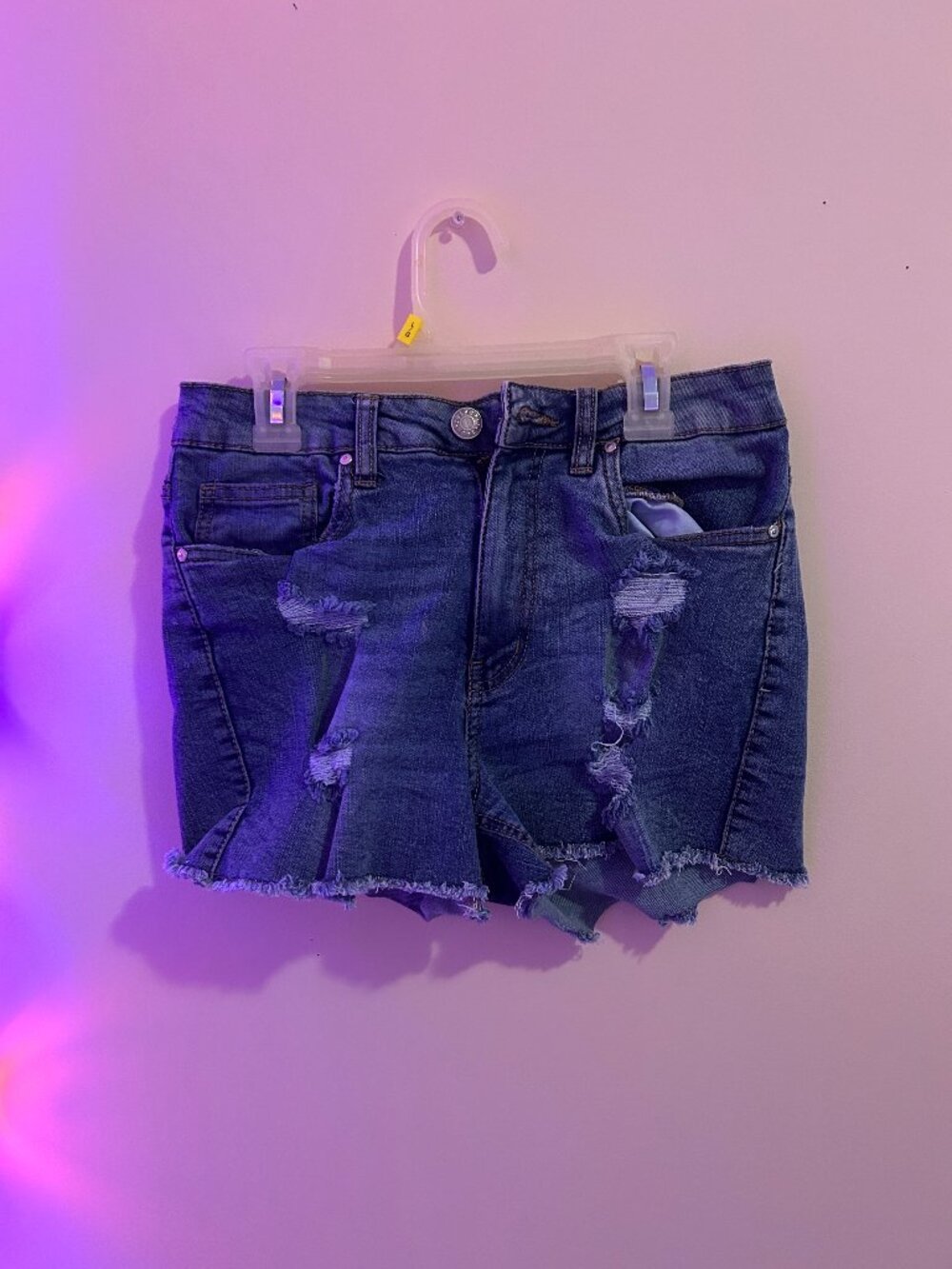 Blue Ripped Jean Shorts